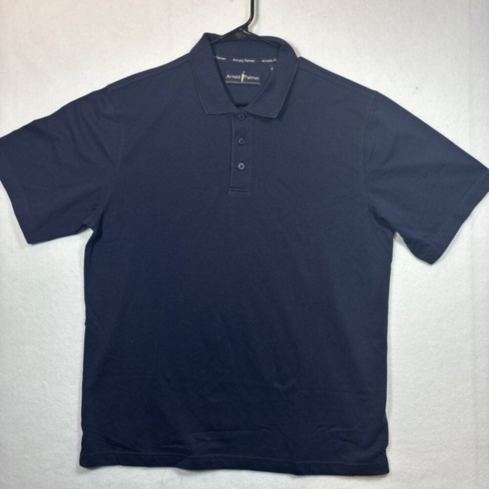 Arnold Palmer Polo Shirt Mens Large Navy Blue Excellent Pima Cotton Blend Golf